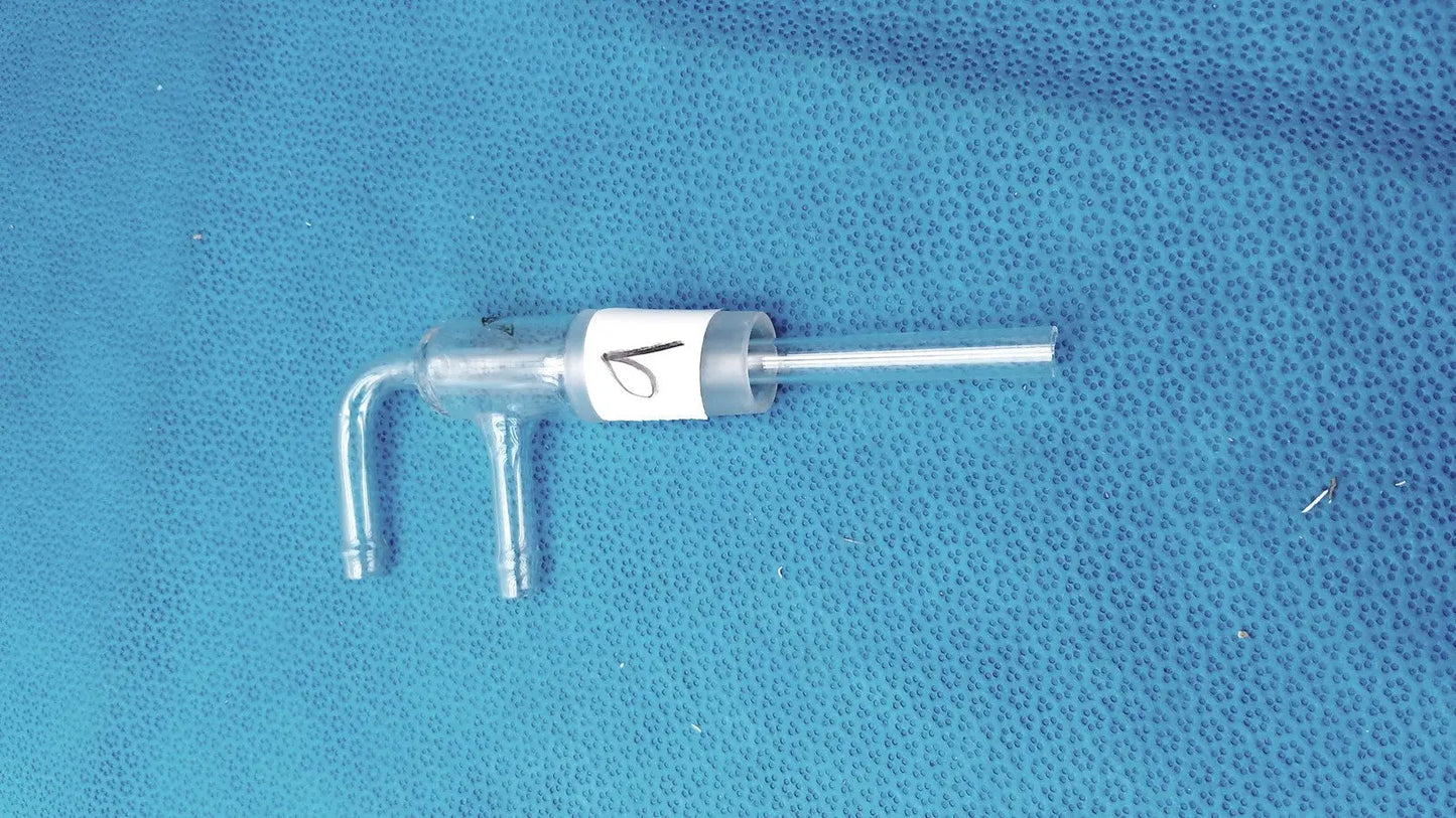 Aminco 250mm Bent Glass Hose Inlet Adapter 24/29 Joint Vacuum Lab Connector