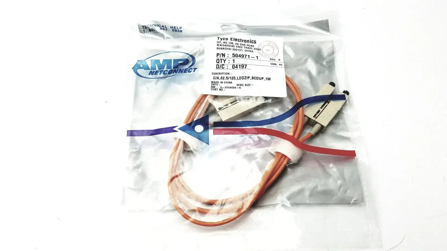 AMP Tyco Electronics Cable 504971-1 C/A,62.5/125 LDDZIP SCDUP,1M - Fiber Optic