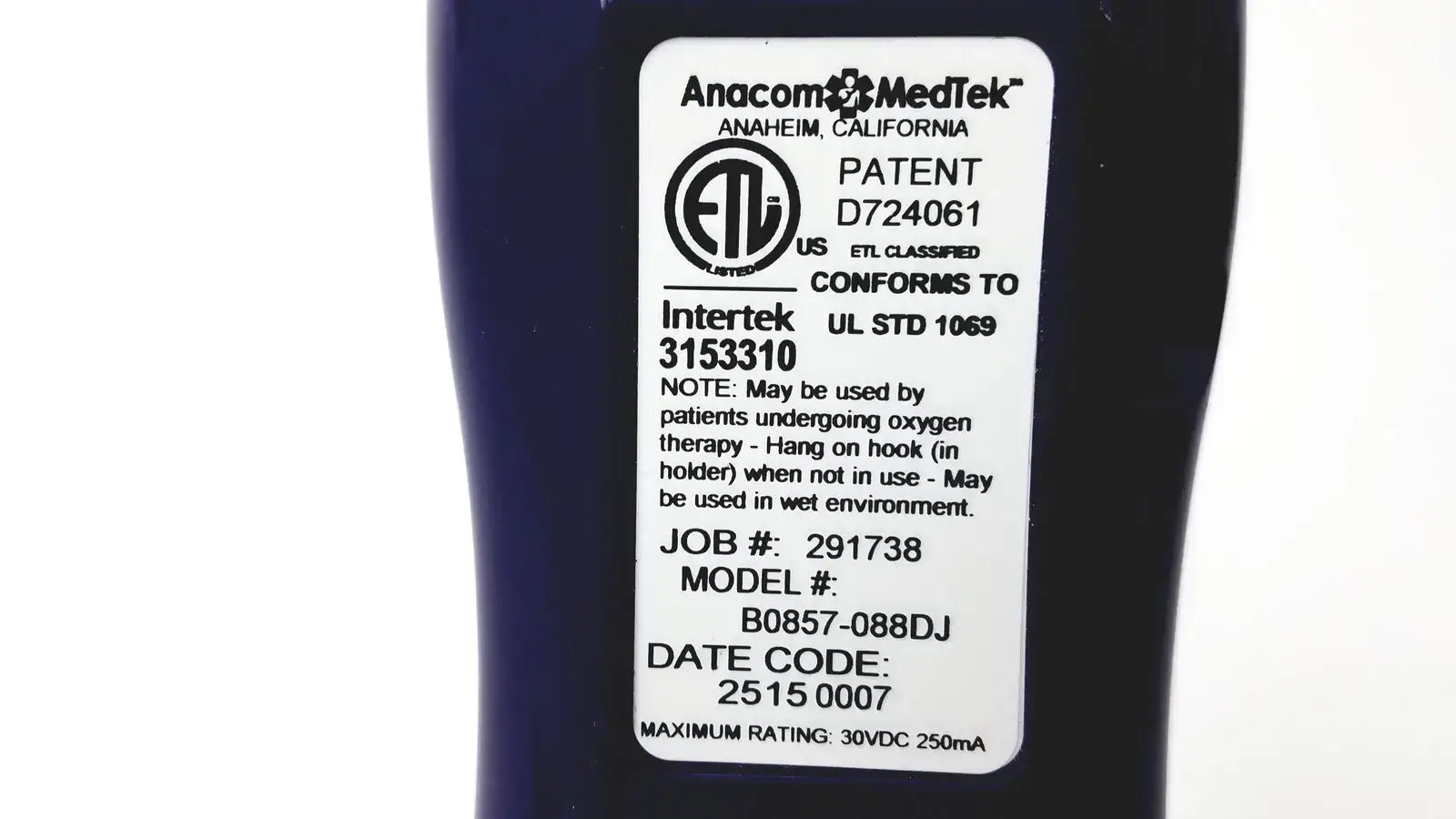 Anacom MedTek B0857-088DJ Getwell Network Nurse Call Remote
