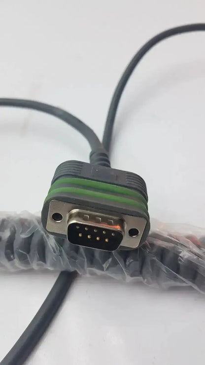 Black and green coiled cable with 9-pin d-sub connector for arjo huntleigh carendo shower hygiene chair remote