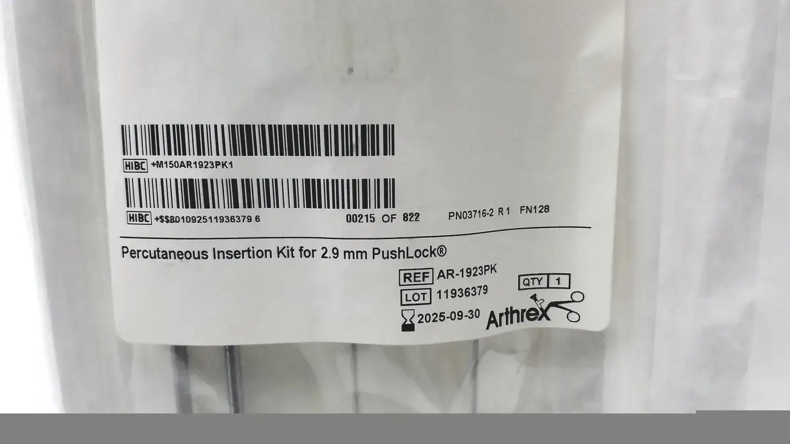 Arthrex REF AR-1923PK Kit for 2.9mm PushLock - Surgical Implant