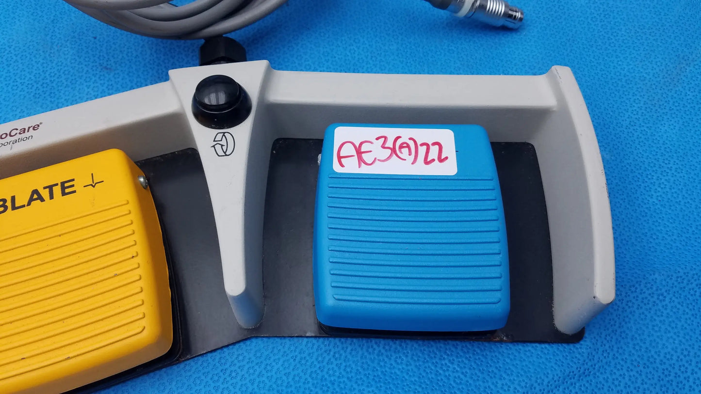 Arthrocare 10863 dual footswitch pedal in blue and yellow with textured surfaces for buy used medical equipment needs