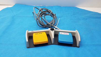 Arthrocare 10863 dual footswitch pedal with gray black body yellow ablate and blue pedals for buy used medical equipment