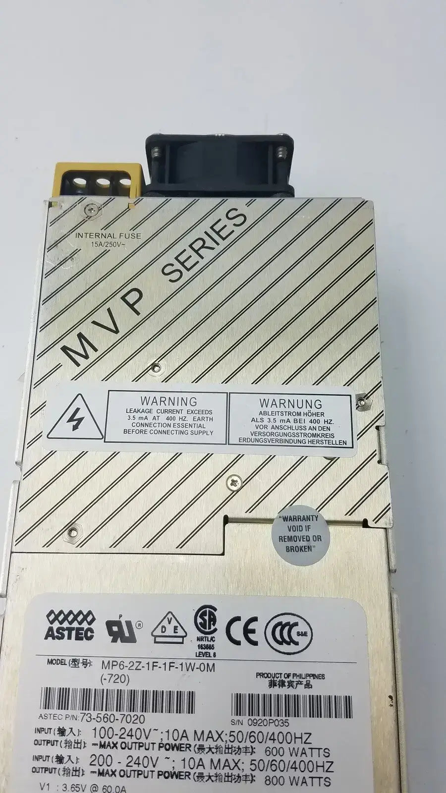 Astec MP6-2Z-1F-1F-1W-0M Modular Power Supply 73-560-7020 800W 453561395411