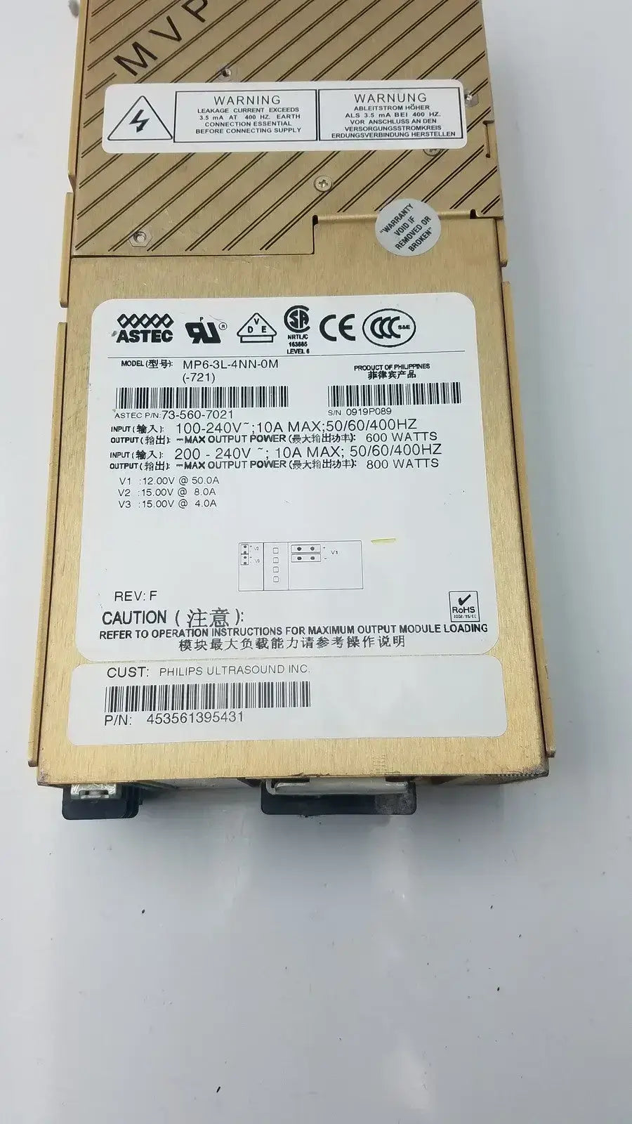 Astec MP6-3L-4NN-0M Modular Power Supply 453561395431