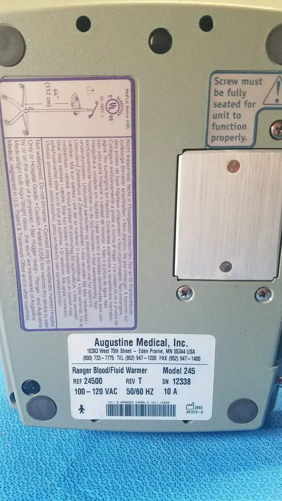 Augustine Medical Ranger Blood Fluid Warmer - Model 245