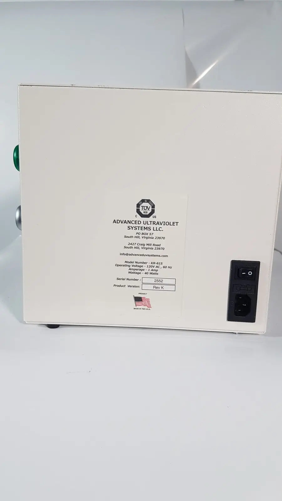 AUVS KR615 Countertop UV Disinfection Device Version