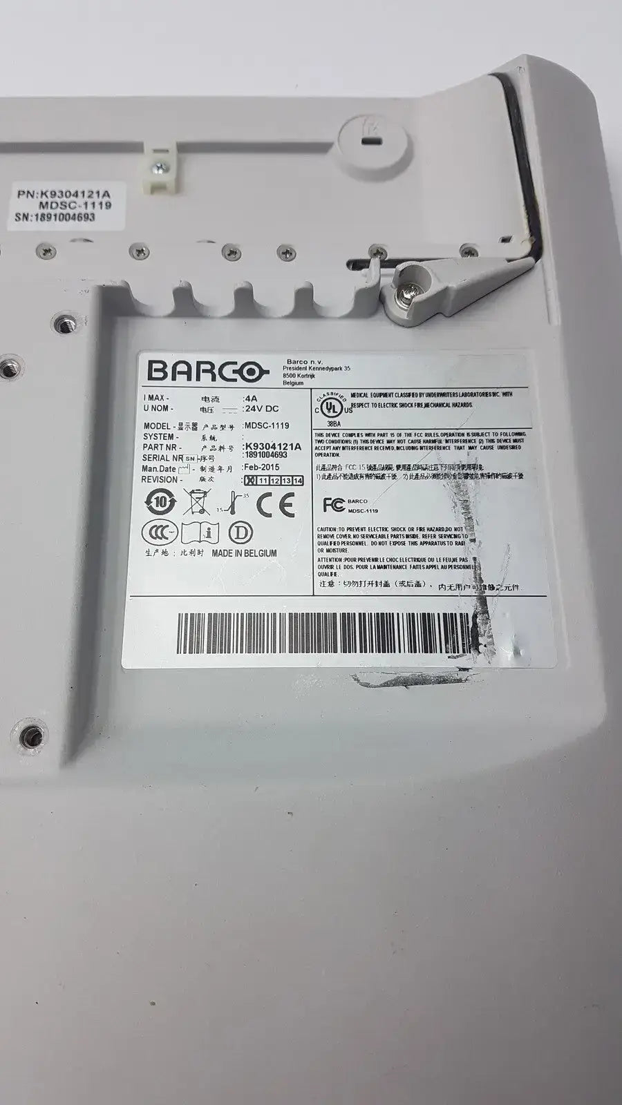 Barco MDSC-1119 19’’ HD LED Medical Surgical Display Monitor