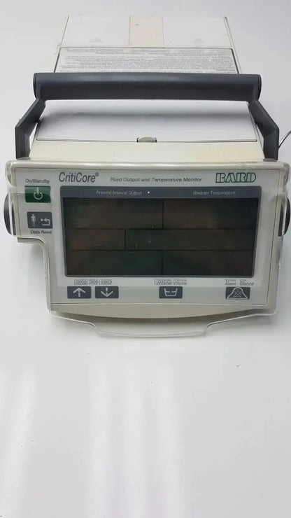 Beige and black bard criticore fluid output and temperature monitor 000002n for patient fluid and temperature tracking