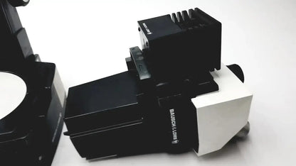 Black baughman & lomb industrial camera module with matte finish and cooling fins for lomb microscope hospital surplus biomedical evaluation