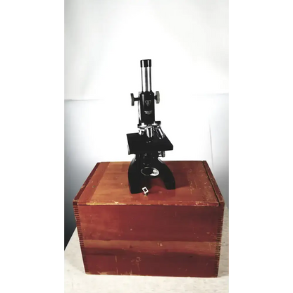 Bausch & Lomb Optical Co. Microscope in Wood Eimer