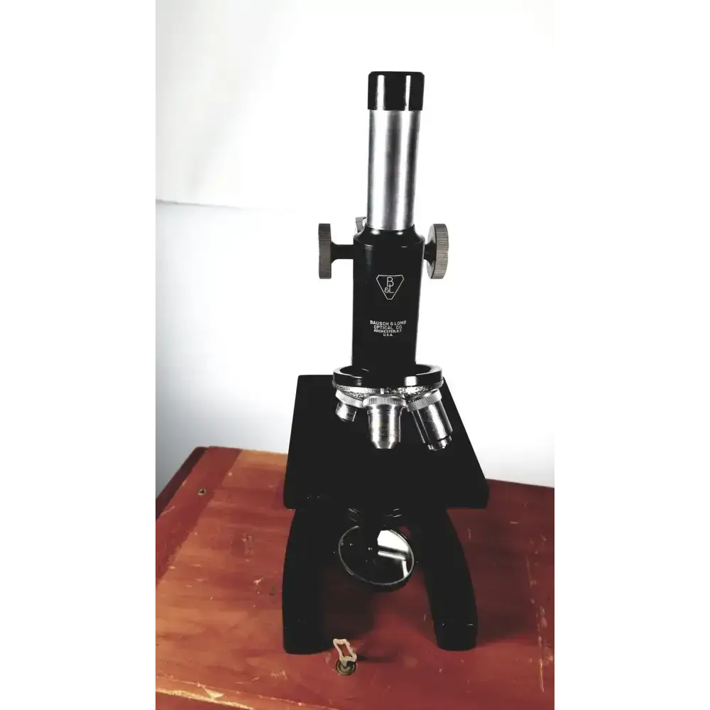 Bausch & Lomb Optical Co. Microscope in Wood Eimer