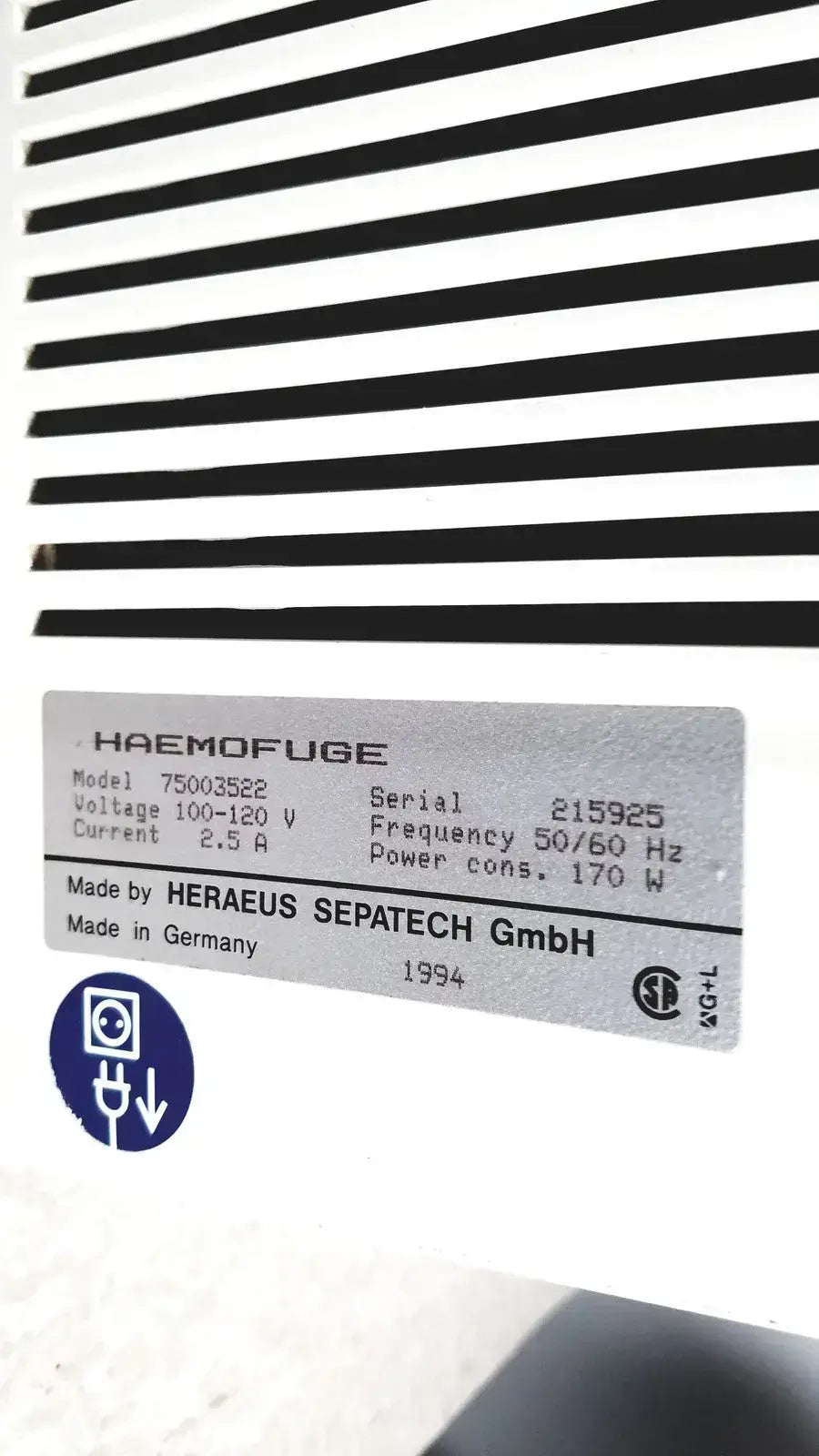 Baxter Heraeus Haemofuge Model 75003522 - Laboratory Centrifuge