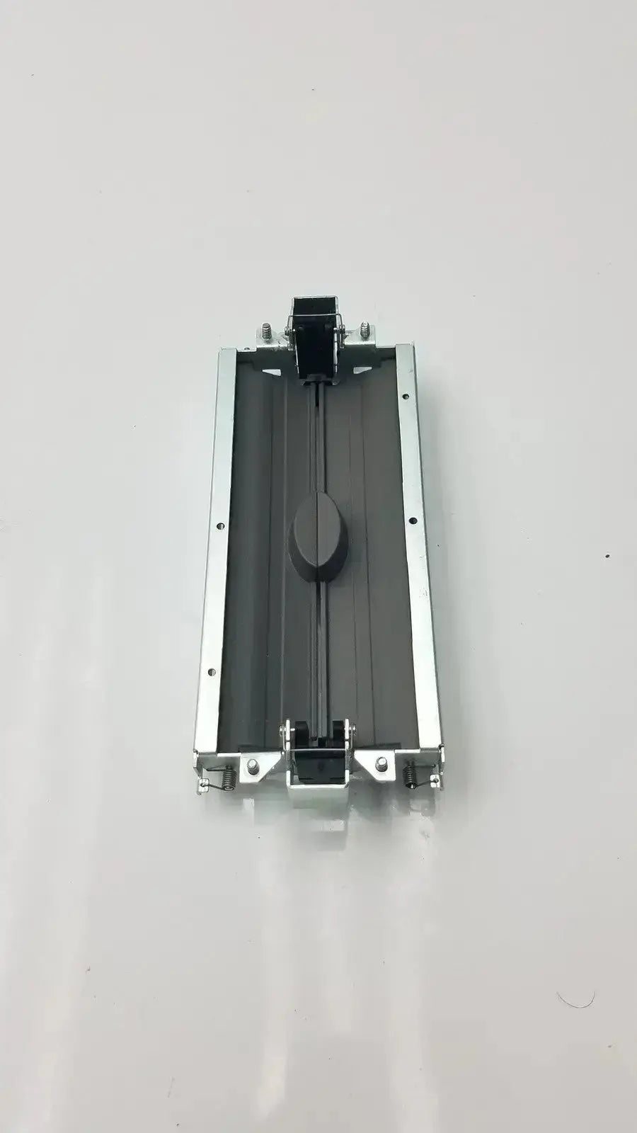 Silver aluminum-framed bazel and assy secondary barrier by siemens model 18137787 with black internal components and knob