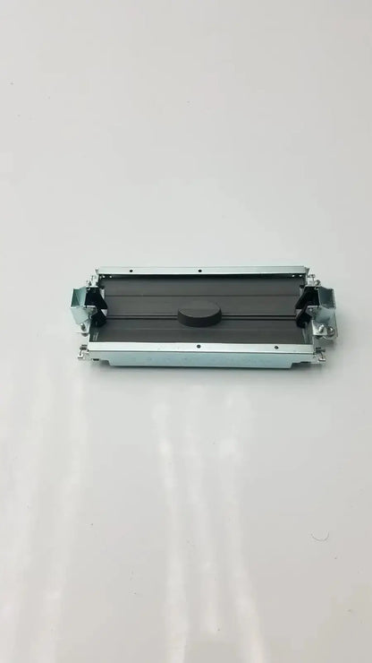 Silver metallic air conditioning evaporator coil with black rubber gasket and mounting brackets for Siemens assy secondary barrier model 18137787