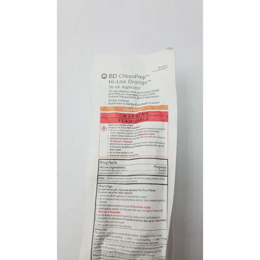 BD Chloraprep 930815 Hi-Lite Orange 26ml Applicator - Skin Prep