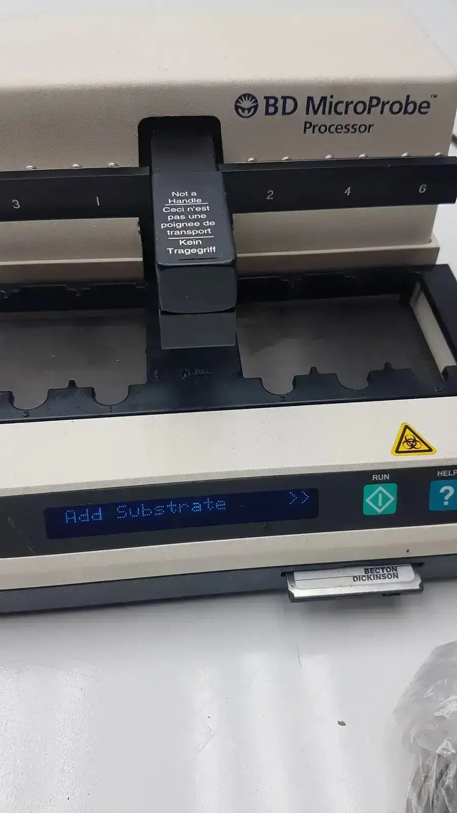 Beige and black bd microprobe processor with digital display and control buttons used medical equipment for sale