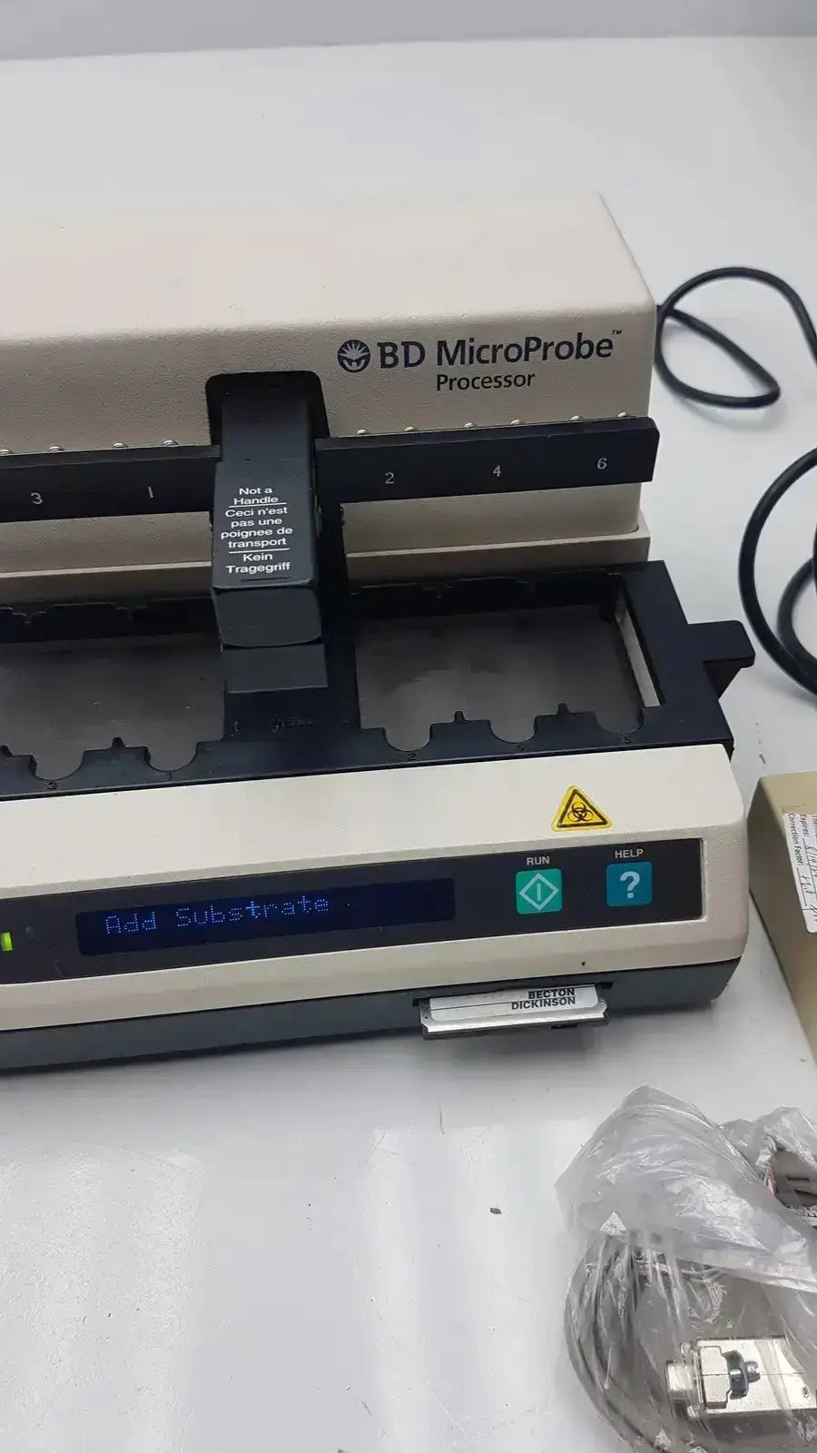 Beige and black BD MicroProbe processor with digital display and control buttons for buy used medical equipment