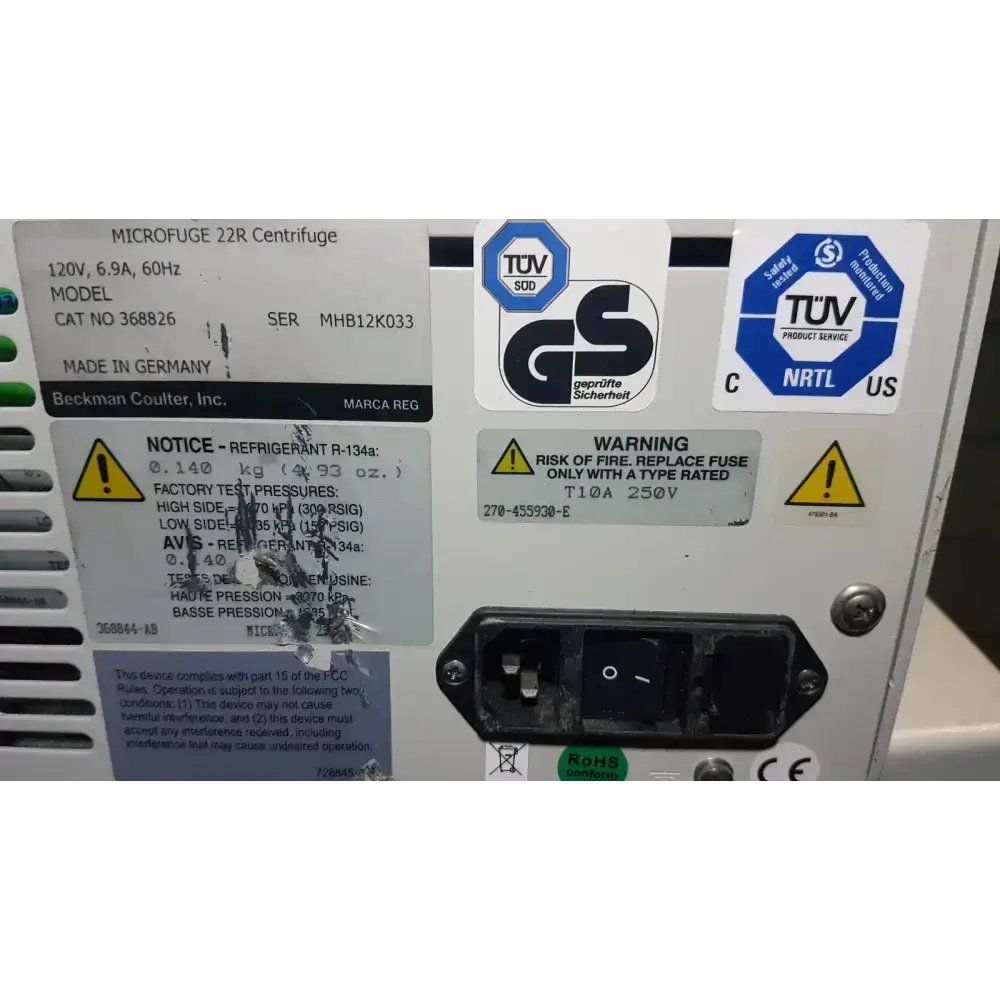 Beckman Coulter Microfuge 22R Centrifuge