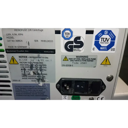 Beckman Coulter Microfuge 22R Centrifuge