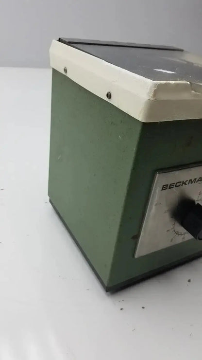 Olive green and cream beckman microfuge b microcentrifuge with black front knob used medical equipment for sale