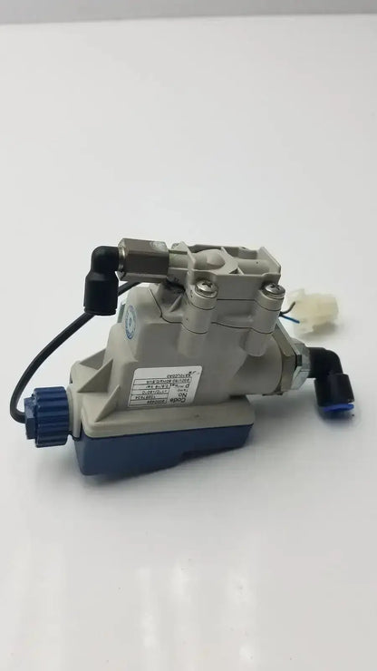 Gray and blue industrial hydraulic condensate controller KA10LC0A0 with black hoses and connectors for precise control