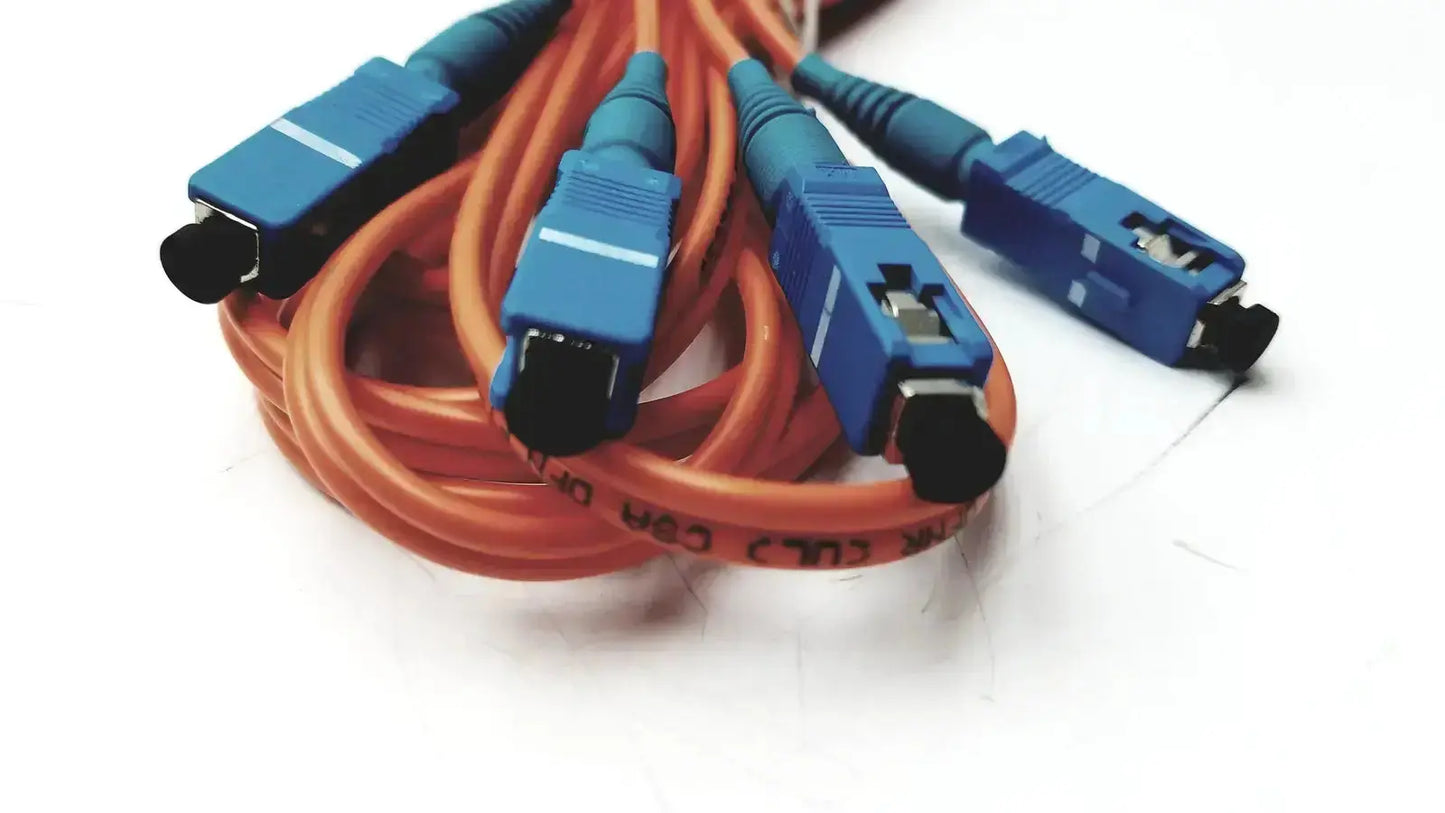 Orange berk-tek optical fiber cables 62.5/125 with blue lc connectors icr0x0 suitable for hospital surplus use