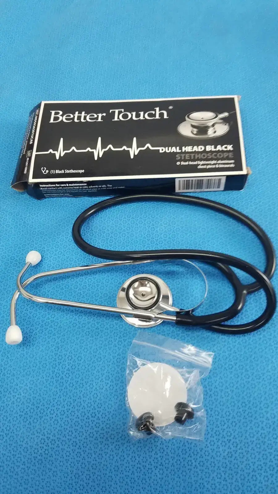 Better Touch Dual Head Black Stethoscope Lightweight - MD5926201UCAB