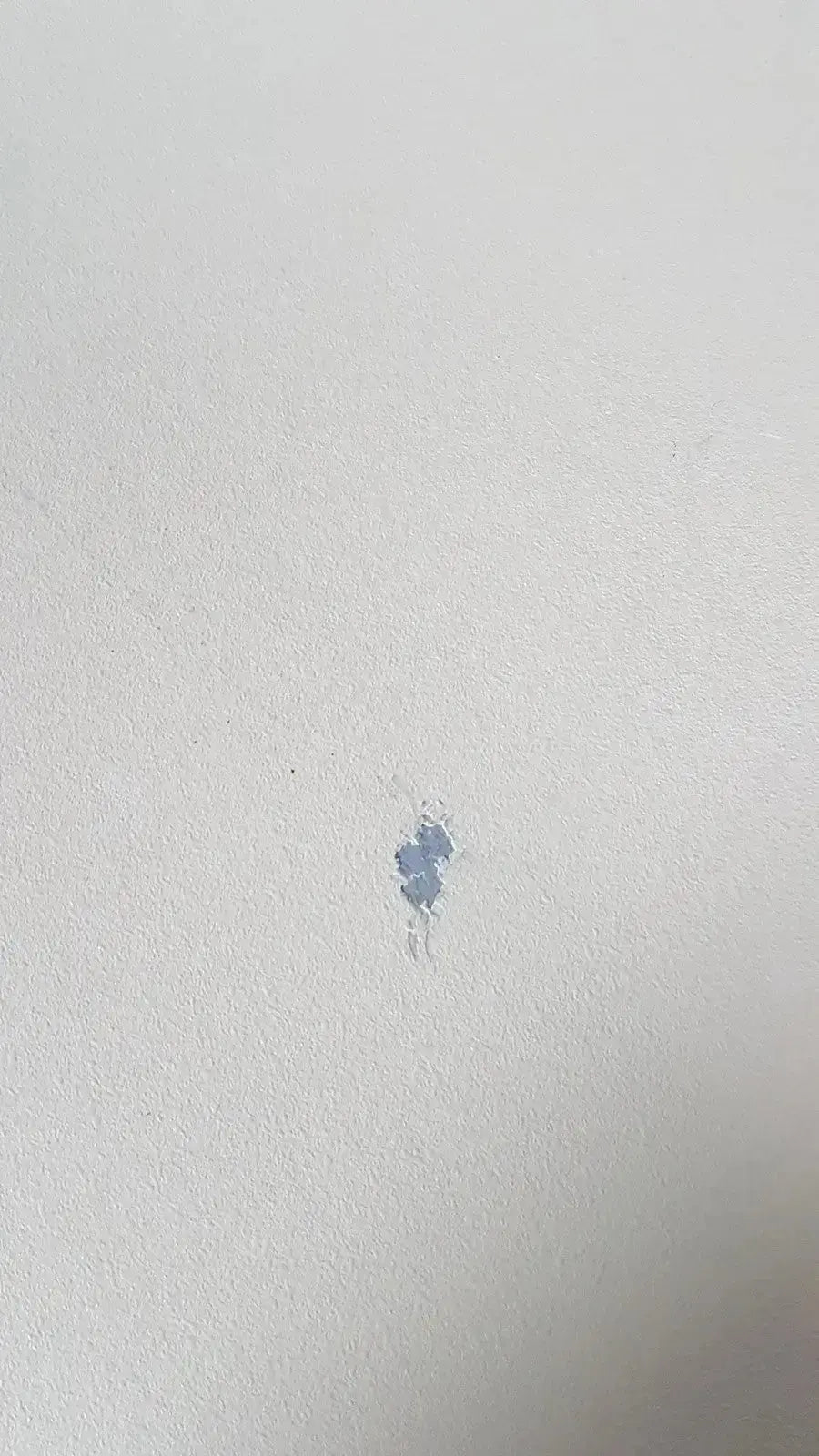 A small irregular blue stain on a textured white wall surface associated with bio rad molecular imager fx product