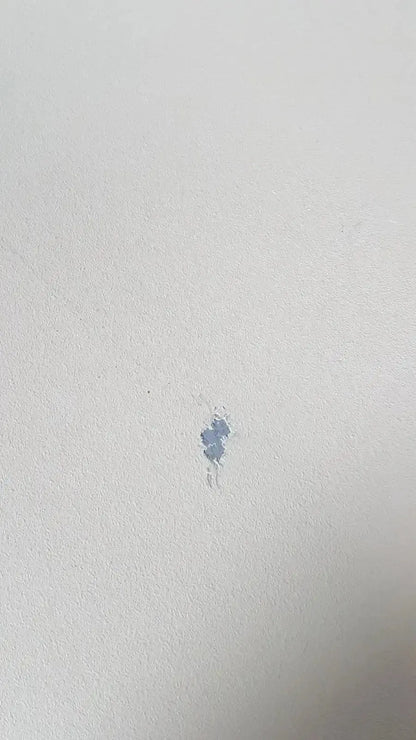 A small irregular blue stain on a textured white wall surface associated with bio rad molecular imager fx product