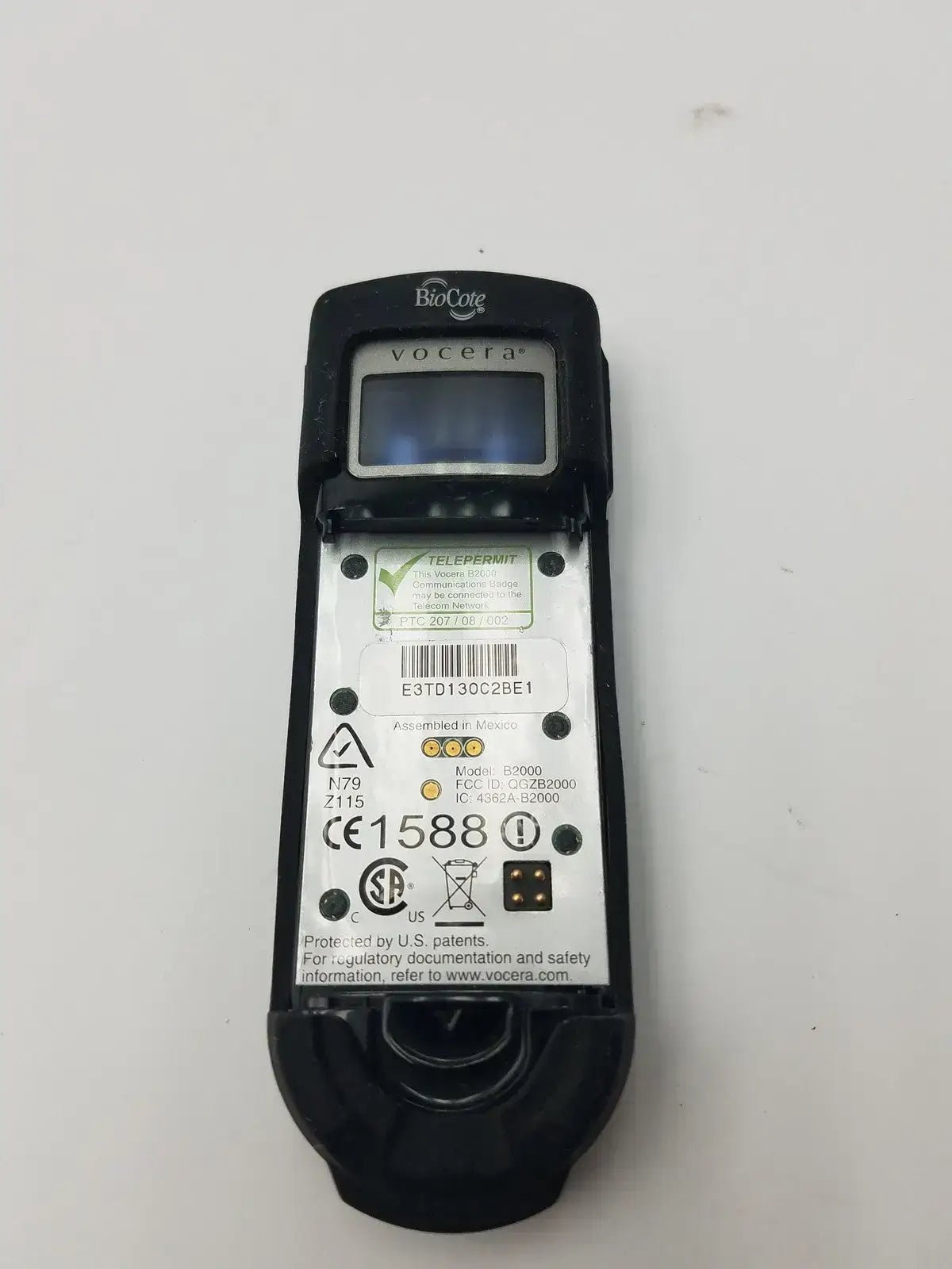 BioCote Vocera Model B2000 Badge - Medical Communication Device