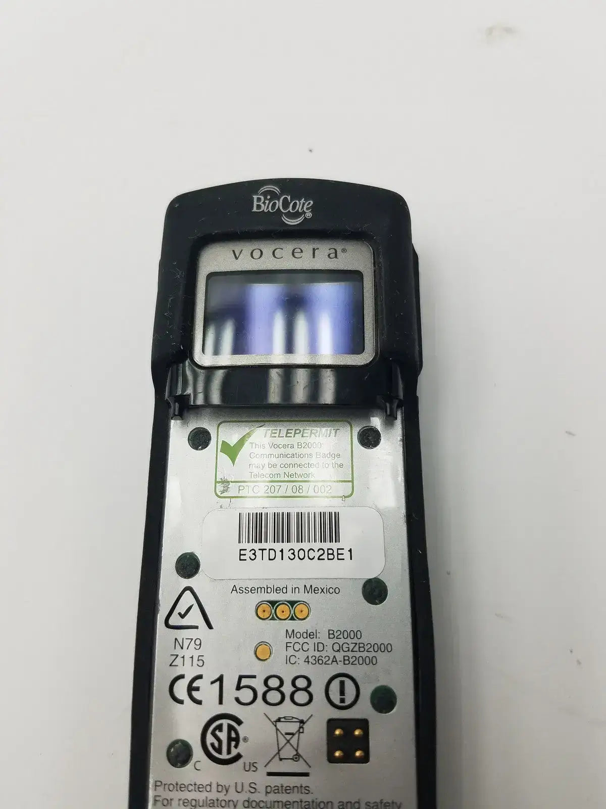 BioCote Vocera Model B2000 Badge - Medical Communication Device