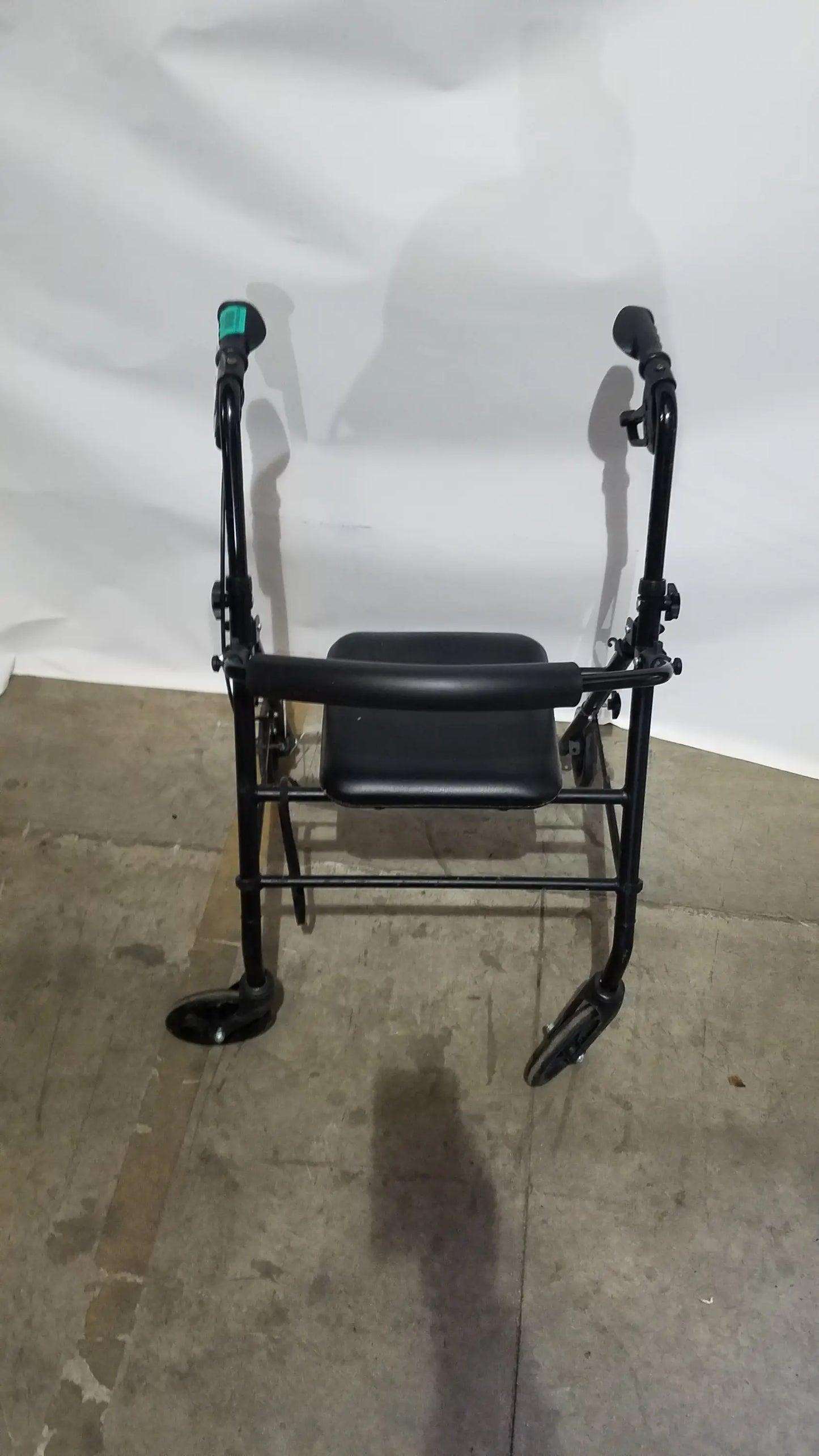 Black Equate Rolling Walker for Seniors with Seat and Wheels - Hand-Operated Loop Locks