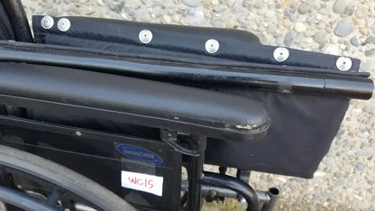 Black Invacare Tracer SX5 Wheelchair Featuring Sturdy Arm Rests
