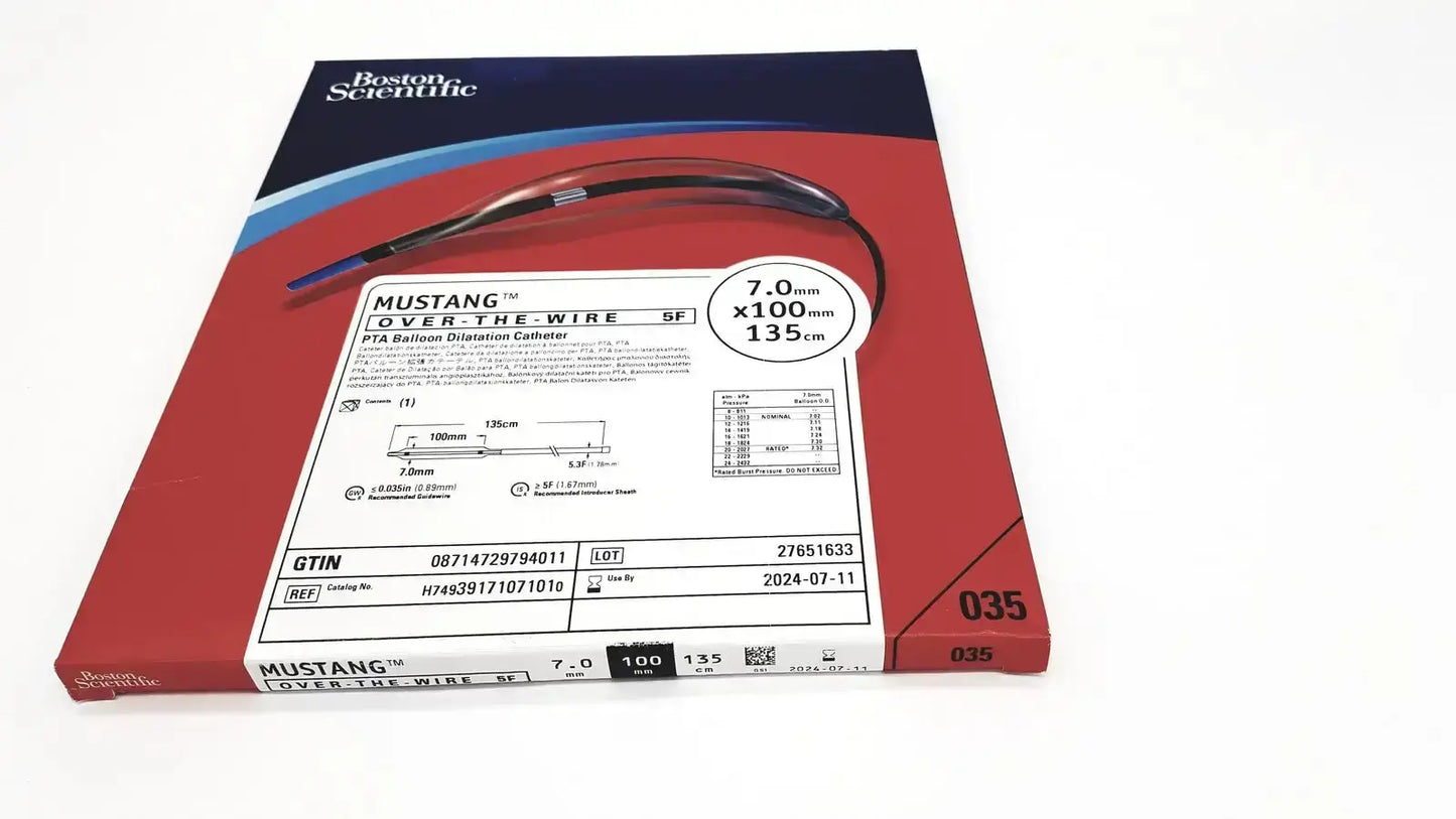 Boston scientific mustang otw balloon dilatation catheter 12.0mm x 60mm metallic design for precise vascular procedures