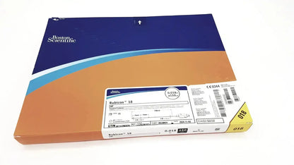 Boston scientific rubicon 18 support catheter package in blue orange white cardboard box with product labeling g-bbha2-2c