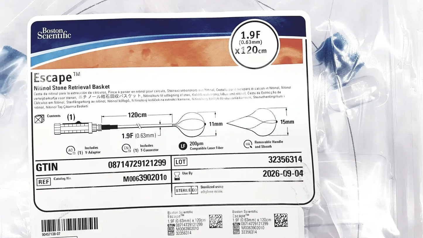 Boston Scientific Zero Tip Nitinol Retrieval Basket 2.4f X 120cm M0063902010 - Stone