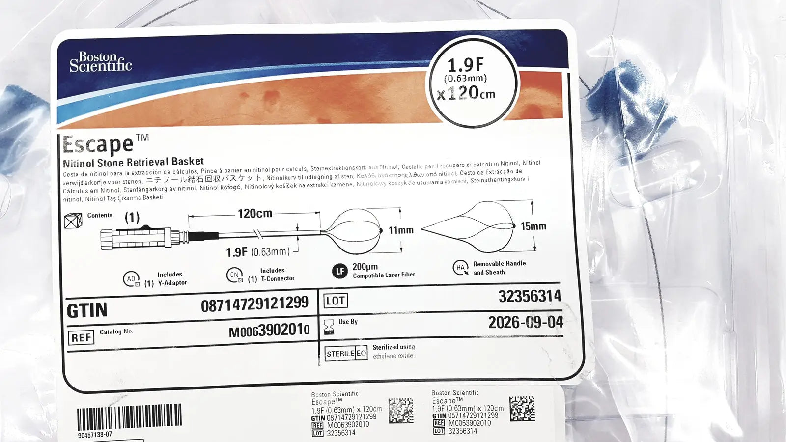 Boston Scientific Zero Tip Nitinol Retrieval Basket 2.4f X 120cm M0063902010 - Stone