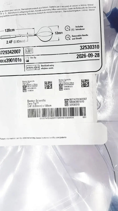 Boston Scientific Zero Tip Nitinol Retrieval Basket 2.4f X 120cm Ref. M00639010