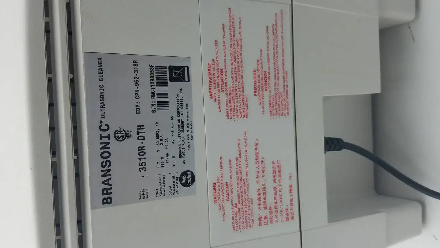 Branson Bransonic 3510 Ultrasonic Cleaner 3510R-DTH