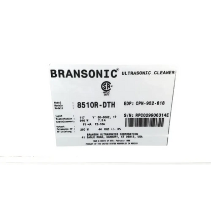 Bransonic Ultrasonic Cleaner Water Bath 8510R-DTH