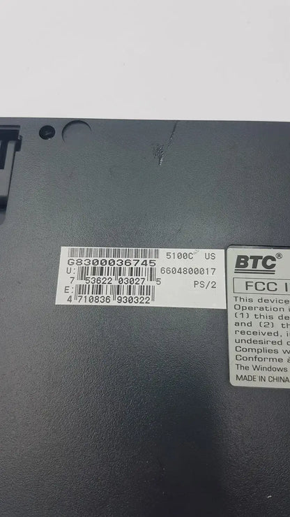 BTC FCC ID E5X5R5BTC-5100C Keyboard