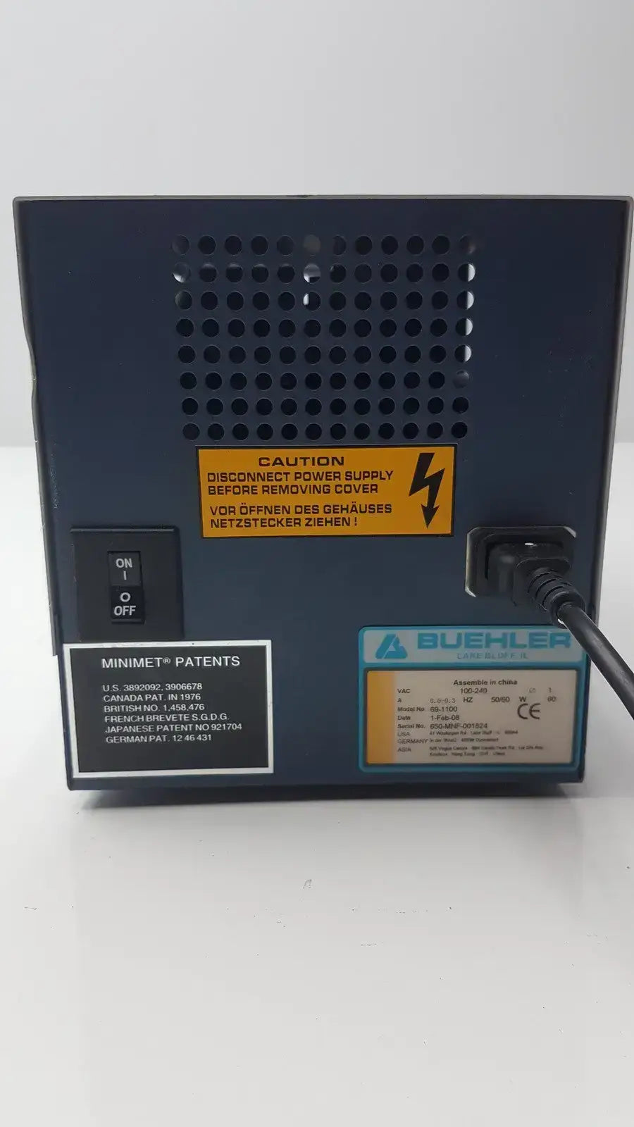 Buehler Minimet 1000 Grinder Polisher Model No 69-1100 - Laboratory Grinder/Polisher