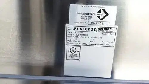 Silver metallic industrial air compressor burlodge multigen ii blm52 with ul certification mark for returned items