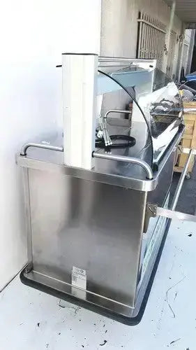 Stainless steel food display counter with glass top and metal frame for burlodge multigen ii blm52 returned items