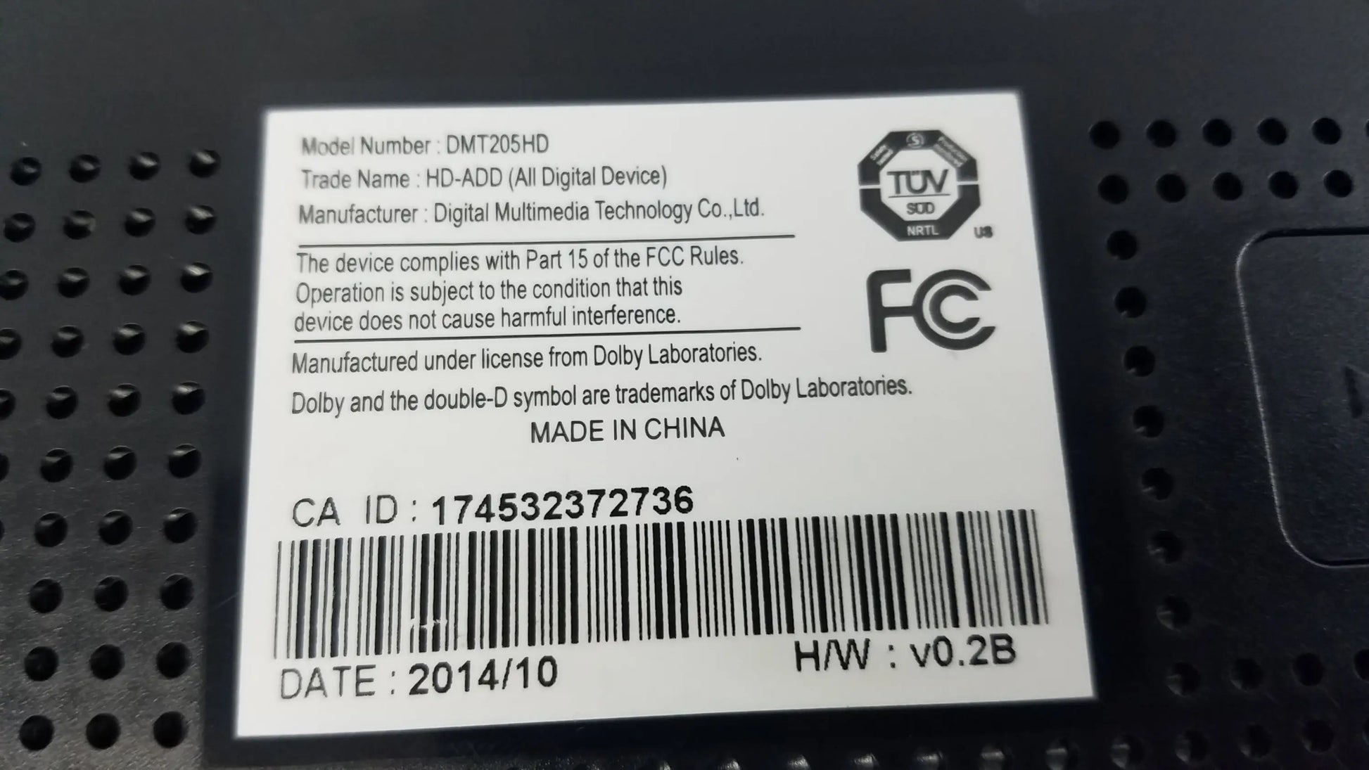 Cable One DMT205HD TV Digital Box