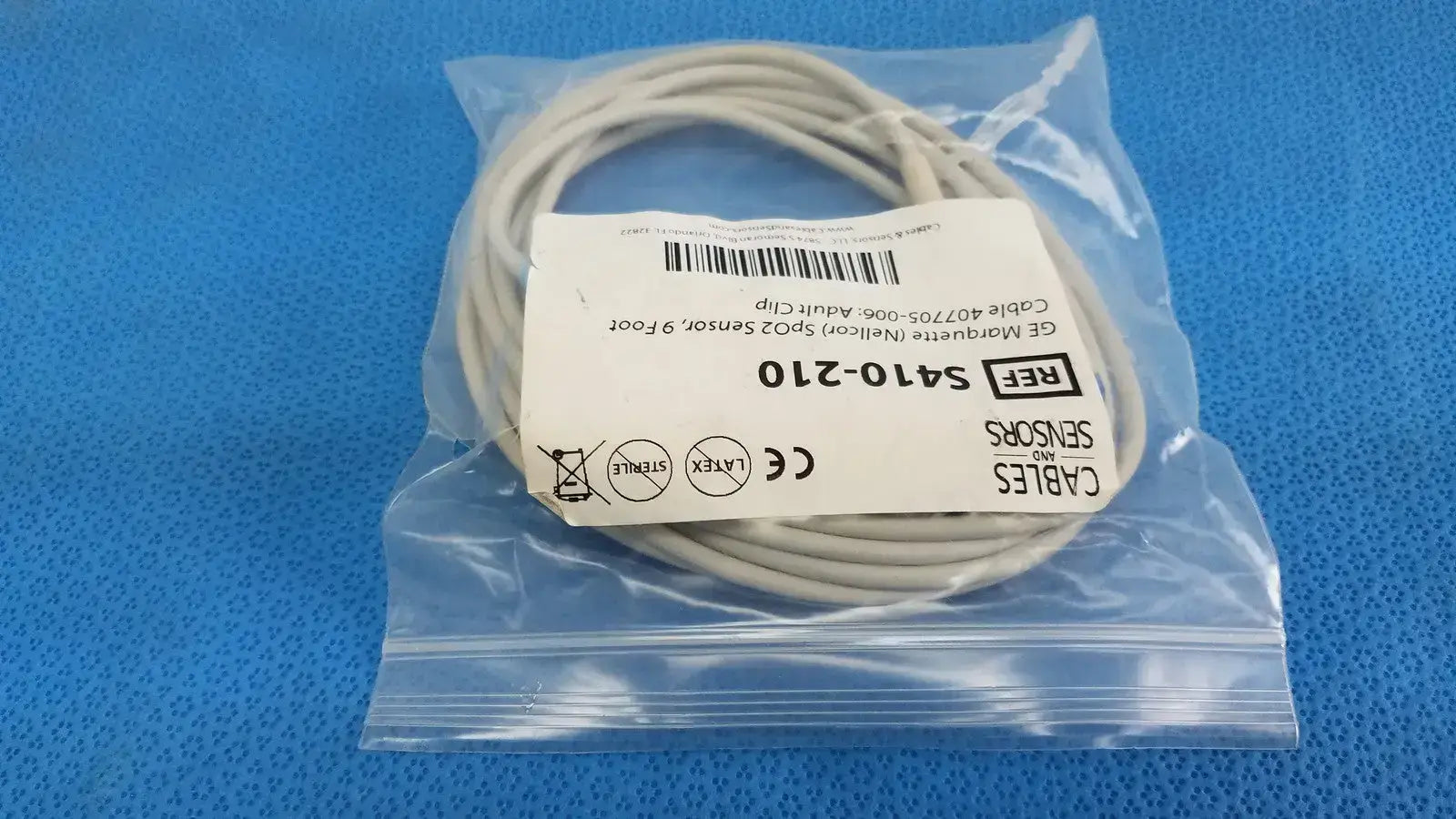 Cables And Sensors GE Nellcor S410-210 SpO2 Sensor 9 ft. Cable 407705-006 Adult
