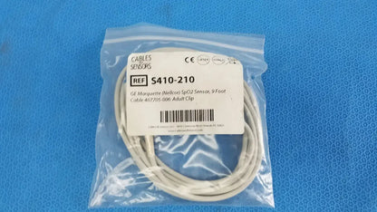 Cables And Sensors GE Nellcor S410-210 SpO2 Sensor 9 ft. Cable 407705-006 Adult