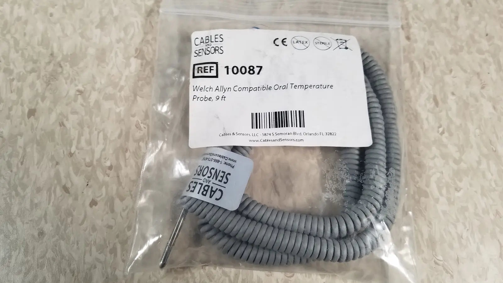 Cables and Sensors Ref 10087 by Welch Allyn Compatible Oral Temp Probe 9 ft - Temperature