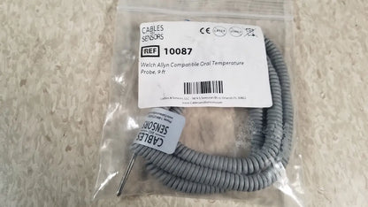 Cables and Sensors Ref 10087 by Welch Allyn Compatible Oral Temp Probe 9 ft - Temperature